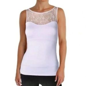 Spanx Hide and Sleek Lace Bateau Cami Tank Top  Size Small